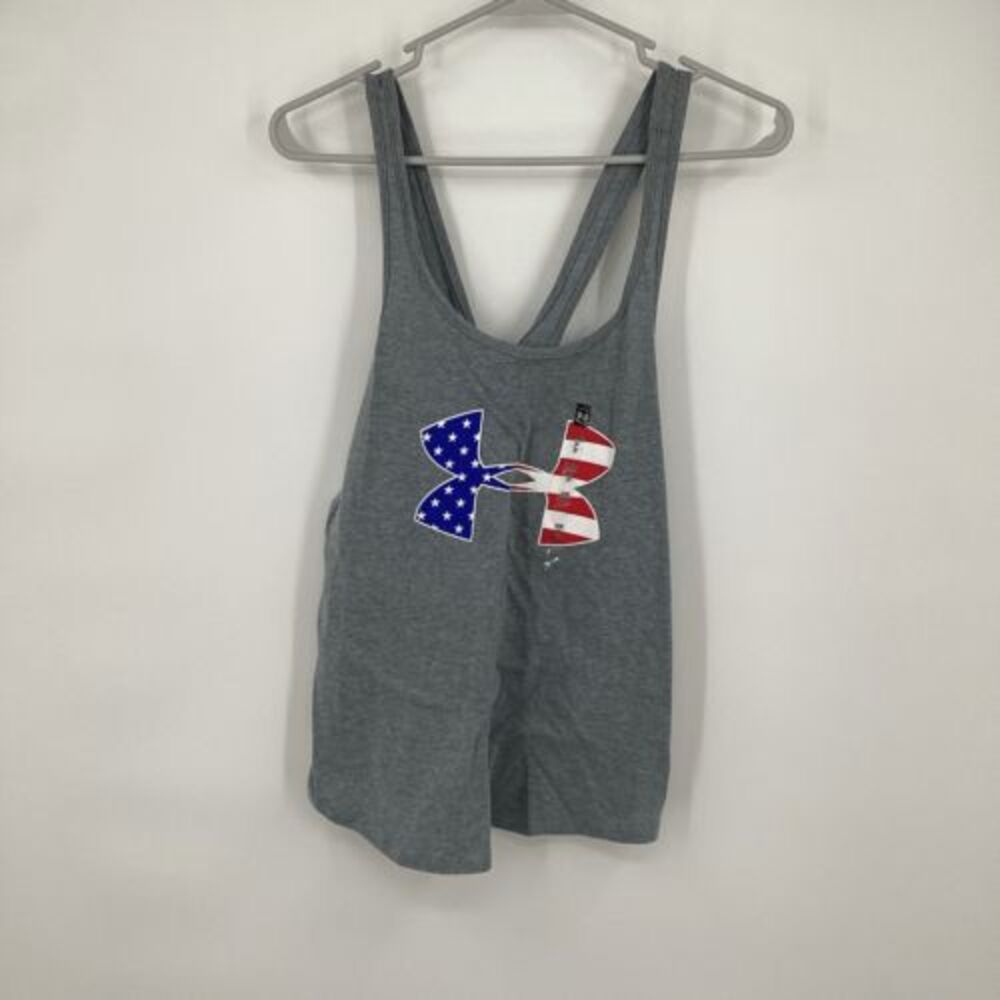 NWT‎ Ladies Under Armour Red/White/Blue USA Flag Tank Gray small
